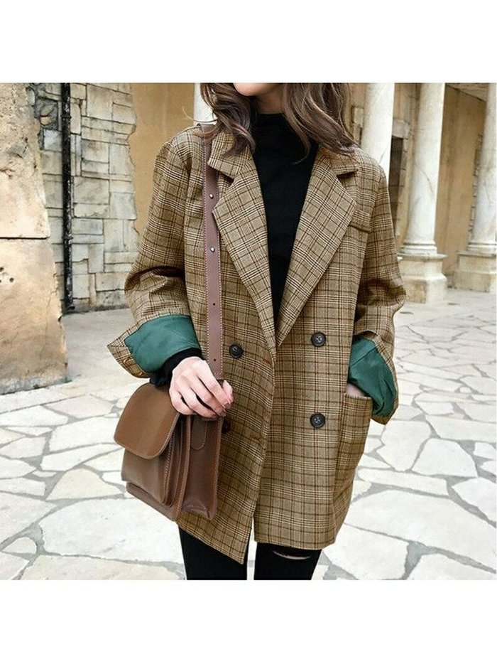 【ジュノア/JUNOAH】のチェック柄テーラードジャケット インテリア・キッズ・メンズ・レディースファッション・服の通販 founy(ファニー) https://founy.com/ ファッション Fashion レディースファッション Ladies' Fashion Online アウター Coat Outerwear ジャケット Jackets テーラードジャケット Tailored Jackets チェック Check |ID: prp329100004600317 ipo3291000000032702604