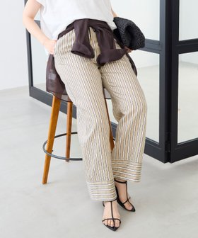 【マイカ ディール/MICA & DEAL】のストライプパンツ 人気、トレンドファッション・服の通販 founy(ファニー) ファッション Fashion レディースファッション Ladies' Fashion Online パンツ Pants シルク Silk ストライプ Stripe ボーダー Border 夏 Summer 楽ちん Easy |ID:prp329100004600320
