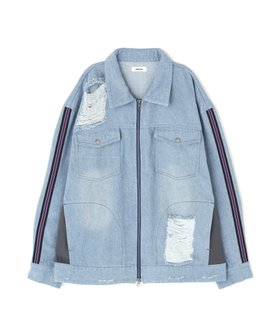 【エルエイチピー/LHP】のneuron/にゅうろん/デニムジャージジャケット 人気、トレンドファッション・服の通販 founy(ファニー) ファッション Fashion レディースファッション Fashion for Women アウター Coat / Outerwear Collection レディースジャケット・軽アウター Jackets ジャケット Jacket, Outerwear スポーティ Sporty, Casual Athletic ダメージ Distressed, Destroyed デニム Denim, Jeans Material |ID:prp329100004600329