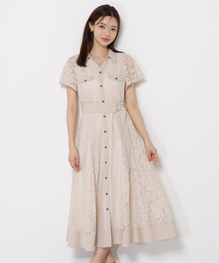 【プロポーション ボディドレッシング/PROPORTION BODY DRESSING】のレースシャツワンピース インテリア・キッズ・メンズ・レディースファッション・服の通販 founy(ファニー) https://founy.com/ ファッション Fashion レディースファッション Fashion for Women ワンピース Dresses シャツワンピース / 1枚で着映えコーデ Shirt Dresses レース Lace, Lace Fabric 無地 Plain, Solid Color |ID: prp329100004600509 ipo3291000000032708343