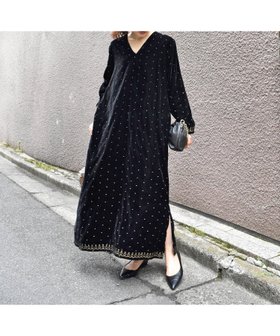 【ルクールブラン/le.coeur blanc】のTORRAZZO DONNAベロア刺繍ワンピース 人気、トレンドファッション・服の通販 founy(ファニー) ファッション Fashion レディースファッション Fashion for Women ワンピース Dresses ベロア Velour, Soft Velvet |ID:prp329100004600519
