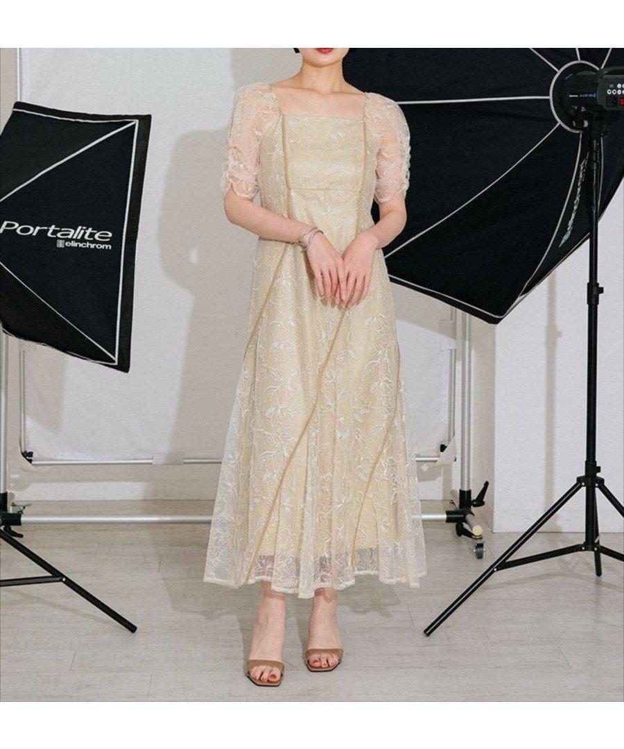 【その他のブランド/Other】のwave piping frare dress インテリア・キッズ・メンズ・レディースファッション・服の通販 founy(ファニー) 　ファッション　Fashion　レディースファッション　Fashion for Women　ワンピース　Dresses　フォーマル・パーティードレス・結婚式用ドレス　Elegant & Casual Dresses　イエロー|ID: prp329100004600536 ipo3291000000032708552