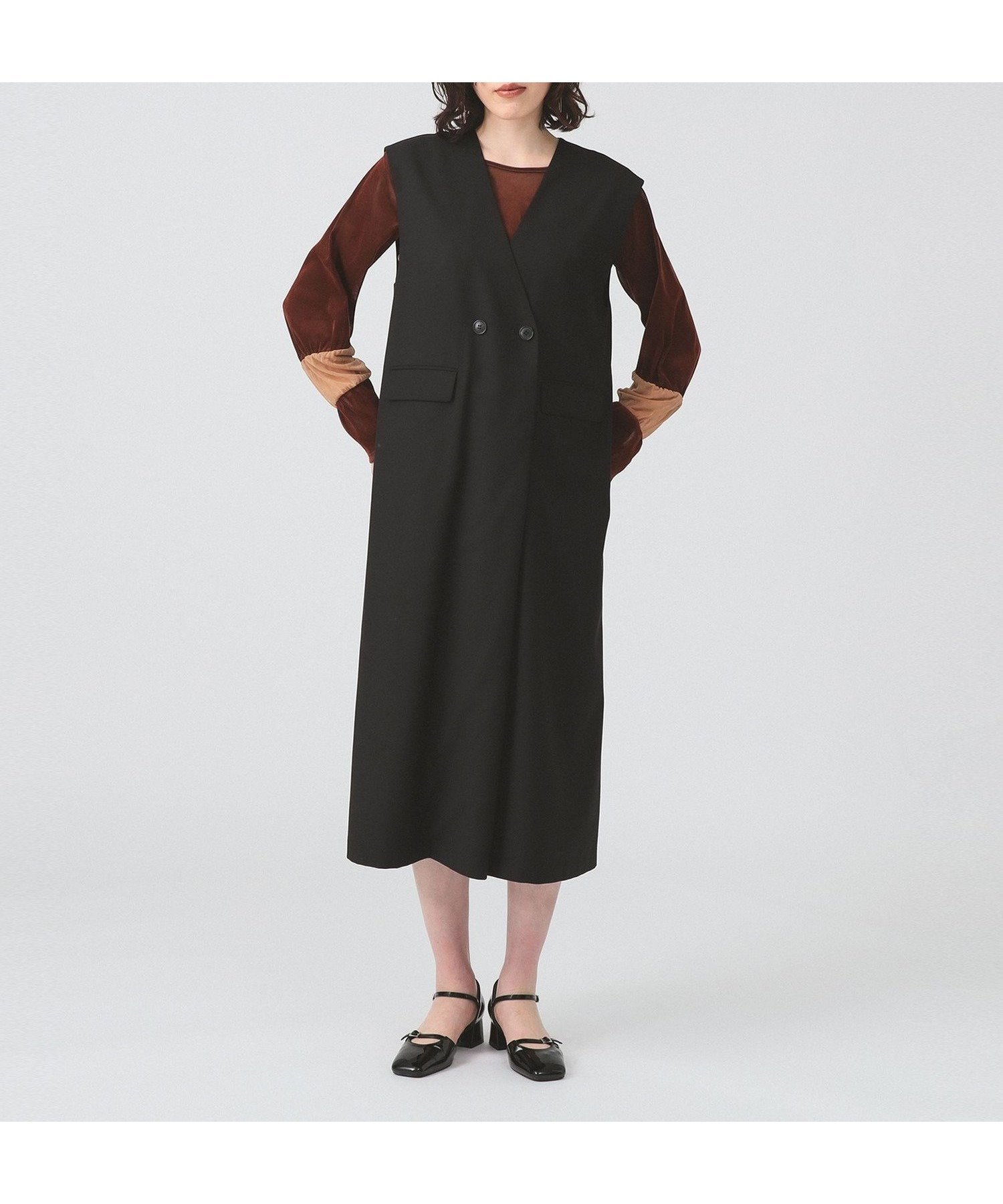 【ビームス ウイメン/BEAMS】のロング ジレ ワンピース インテリア・キッズ・メンズ・レディースファッション・服の通販 founy(ファニー) 　ファッション　Fashion　レディースファッション　Fashion for Women　アウター　Coat / Outerwear Collection　ラップ　Wrap, Wrap Design　ロング　Long, Long-Length　エレガント 上品　Elegant　結婚式　Wedding　BLACK|ID: prp329100004600567 ipo3291000000032708737