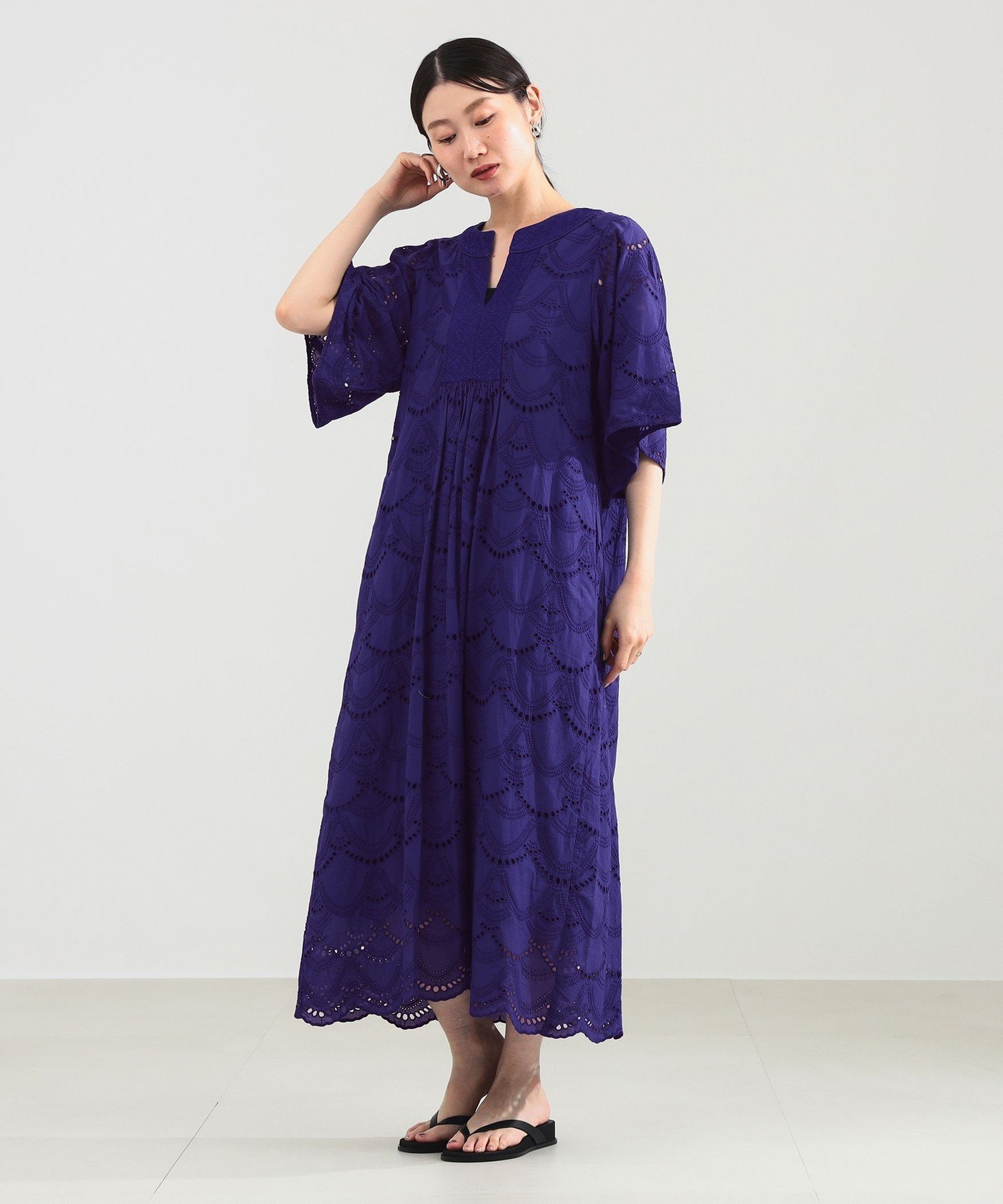 【デミルクス ビームス/Demi-Luxe BEAMS】のne Quittez pas / ドット へムラ ワンピース インテリア・キッズ・メンズ・レディースファッション・服の通販 founy(ファニー) 　ファッション　Fashion　レディースファッション　Fashion for Women　ワンピース　Dresses　おすすめ　Recommended / Our Picks　アクセサリー　Fashion Accessories　インド　Indian Textile　ギャザー　Gathered, Ruffled　サンダル　Sandals, Summer Shoes　スリット　Slit, Slit Detail　ドット　Polka Dot, Dot Pattern　ドレス　Dress, One-Piece　バランス　Balance, Style Balance　フロント　Front, Front Design　モチーフ　Motif, Design Theme　リゾート　Resort, Vacation Style　夏　Summer　ROYAL|ID: prp329100004600569 ipo3291000000032708757