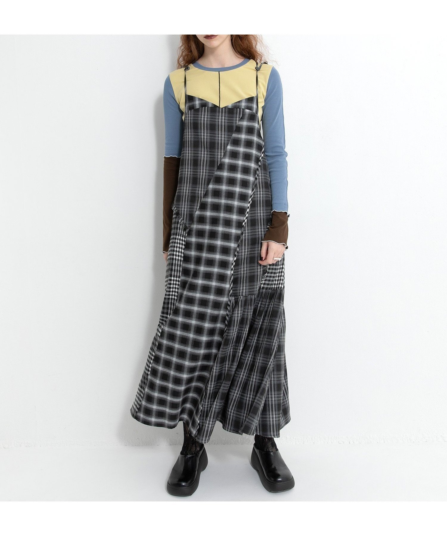 【アウラアイラ/AULA AILA】のCHECKERED JUMPER SKIRT インテリア・キッズ・メンズ・レディースファッション・服の通販 founy(ファニー) 　ファッション　Fashion　レディースファッション　Fashion for Women　スカート　Skirts　冬　Winter / This Winter　A/W・秋冬　Autumn/Winter　BLACK|ID: prp329100004600577 ipo3291000000032708814