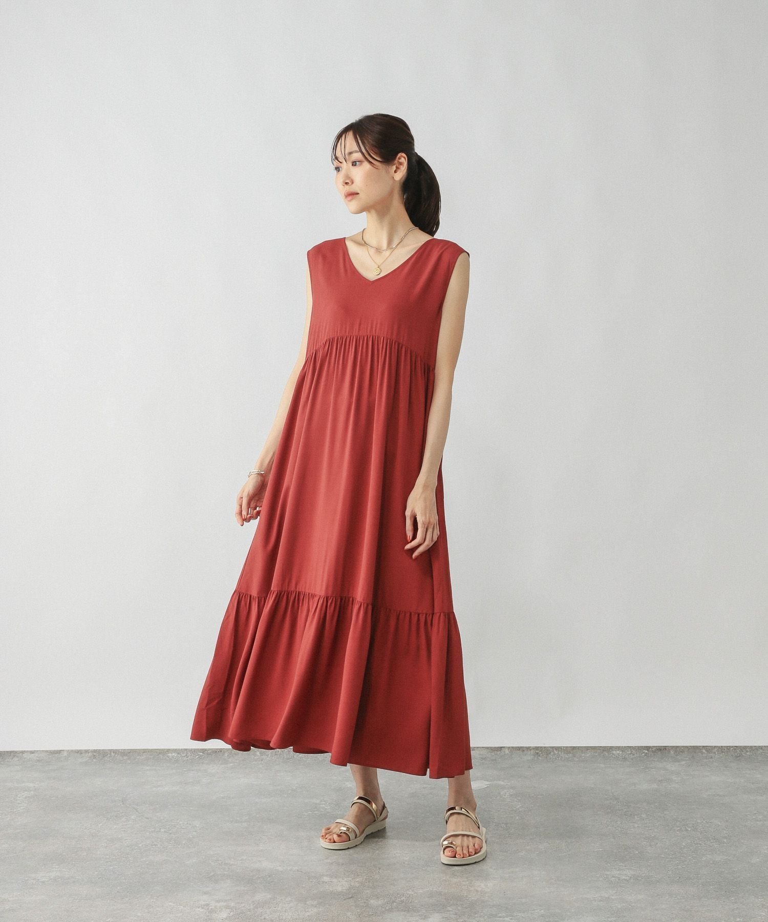 【グローバルワーク/GLOBAL WORK】のさらさらリラックスノースリーブワンピース/575224 人気、トレンドファッション・服の通販 founy(ファニー) 　ファッション　Fashion　レディースファッション　Fashion for Women　ワンピース　Dresses　おすすめ　Recommended / Our Picks　インナー　Innerwear　ギャザー　Gathered, Ruffled　デニム　Denim, Jeans Material　リボン　Ribbon, Bow　リラックス　Relax, Relaxed Fit　ロング　Long, Long-Length　夏　Summer　 other-1|ID: prp329100004600582 ipo3291000000032708839