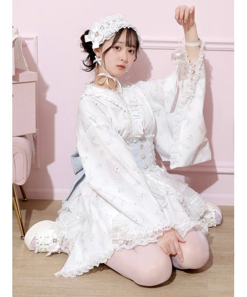 【その他のブランド/Other】のうさぎさんチュールフレア浴衣ドレス インテリア・キッズ・メンズ・レディースファッション・服の通販 founy(ファニー) 　ファッション　Fashion　レディースファッション　Fashion for Women　ワンピース　Dresses　フォーマル・パーティードレス・結婚式用ドレス　Elegant & Casual Dresses　イラスト　Illustration　コルセット　Corset, Bustier　ドレス　Dress, One-Piece　パール　Pearl, Pearl Accent　フリル　Frill, Ruffle　フロント　Front, Front Design　リボン　Ribbon, Bow　レース　Lace, Lace Fabric　夏　Summer　サックス|ID: prp329100004600586 ipo3291000000032708859