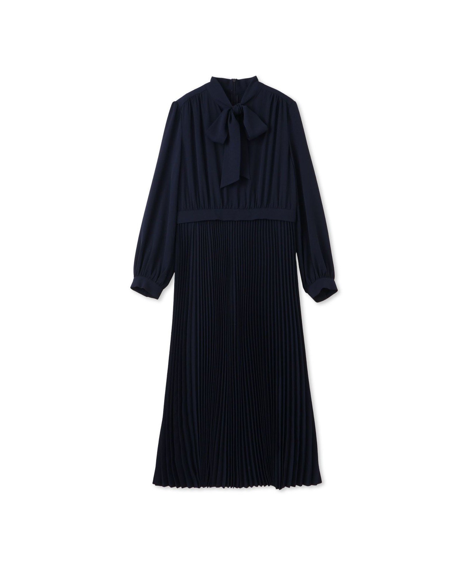 【ロートレ アモン/LAUTRE AMONT】のプリーツワンピース インテリア・キッズ・メンズ・レディースファッション・服の通販 founy(ファニー) 　ファッション　Fashion　レディースファッション　Fashion for Women　ワンピース　Dresses　とろみ　Fluid, Flowy Fabric　ジョーゼット　Georgette, Semi-Sheer Fabric　ストレッチ　Stretch, Stretchy Fabric　ドレープ　Drape, Draping Fabric　プリーツ　Pleats, Pleated　エレガント 上品　Elegant　ネイビー|ID: prp329100004600604 ipo3291000000032708991