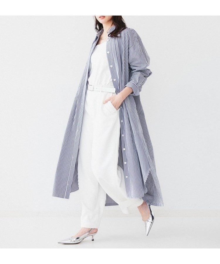 【アンタイトル/UNTITLED】のタイプライターシャツワンピース インテリア・キッズ・メンズ・レディースファッション・服の通販 founy(ファニー) 　ファッション　Fashion　レディースファッション　Fashion for Women　ワンピース　Dresses　シャツワンピース / 1枚で着映えコーデ　Shirt Dresses　クラシック　Classic, Timeless Style　コンパクト　Compact, Small Size　タイプライター　Typewriter Fabric, Crisp Cotton　フロント　Front, Front Design　ポケット　Pocket, Pocket Detail　ロング　Long, Long-Length　ワッシャー　Washer, Crinkled Finish　ネイビー|ID: prp329100004600617 ipo3291000000032709096