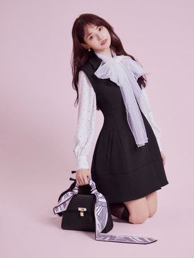 【スナイデル/SNIDEL】のコンストラクトミニワンピース 人気、トレンドファッション・服の通販 founy(ファニー) ファッション Fashion レディースファッション Fashion for Women ワンピース Dresses ウェーブ Wavy Pattern シフォン Chiffon, Lightweight Fabric ストレッチ Stretch, Stretchy Fabric ダブル Double, Double-Breasted フォルム Silhouette, Form フロント Front, Front Design リボン Ribbon, Bow おすすめ Recommended / Our Picks |ID:prp329100004600628