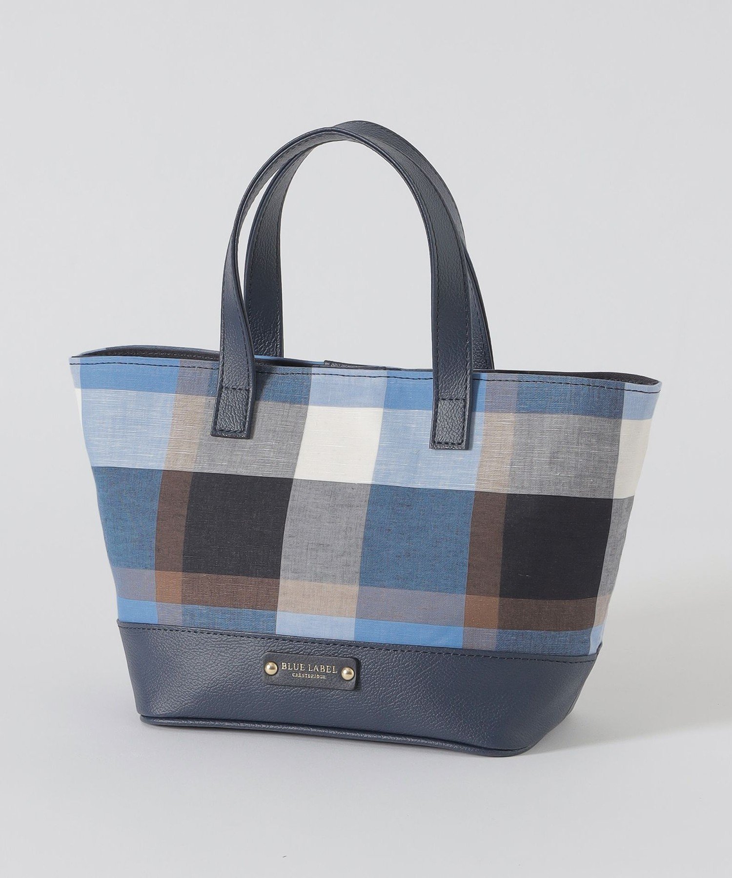 【ブルーレーベル クレストブリッジ/BLUE LABEL CRESTBRIDGE】のクレストブリッジチェックコットンリネンミニトート インテリア・キッズ・メンズ・レディースファッション・服の通販 founy(ファニー) 　ファッション　Fashion　レディースファッション　Fashion for Women　バッグ　Bags　ブルー|ID: prp329100004600642 ipo3291000000032709414