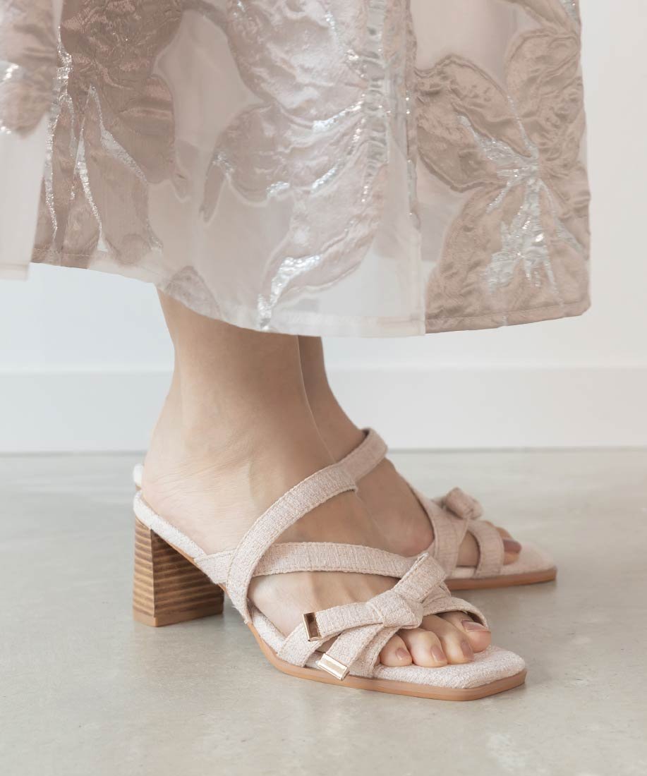 【ランダ/RANDA】のアシンメトリーリボンミュールサンダル 人気、トレンドファッション・服の通販 founy(ファニー) 　ファッション　Fashion　レディースファッション　Fashion for Women　プレート　Plate, Dish　エレガント 上品　Elegant　 other-1|ID: prp329100004600672 ipo3291000000032709747