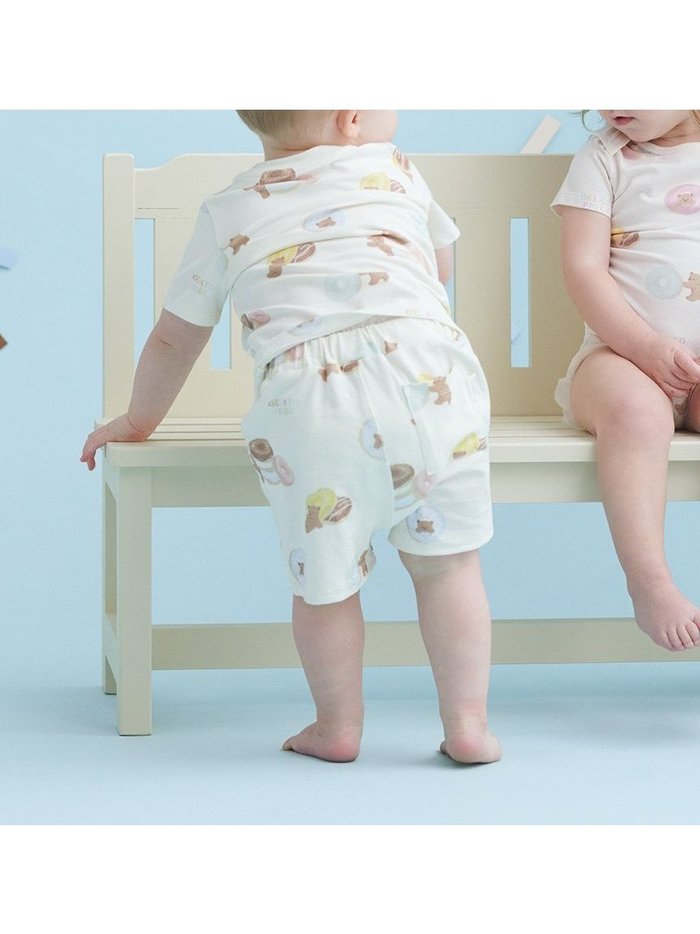 【ジェラート ピケ/gelato pique / KIDS】の【BABY】ドーナツベア柄ショートパンツ インテリア・キッズ・メンズ・レディースファッション・服の通販 founy(ファニー) https://founy.com/ ファッション Fashion キッズファッション Fashion for Kids ボトムス Bottoms ショート Short, Short Length |ID: prp329100004600727 ipo3291000000032710200