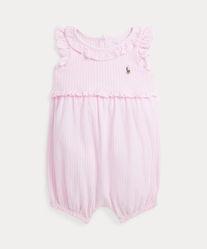 【ラルフローレン/RALPH LAUREN / KIDS】の(ベビー)ストライプド ニット オックスフォード バブル ショートオール インテリア・キッズ・メンズ・レディースファッション・服の通販 founy(ファニー) https://founy.com/ ファッション Fashion キッズファッション Fashion for Kids シャーリング Shirring, Ruched ショート Short, Short Length フリル Frill, Ruffle ベビー Baby, Babywear メッシュ Mesh, Net Fabric ヨーク Yoke, Yoke Design |ID: prp329100004600743 ipo3291000000032710280