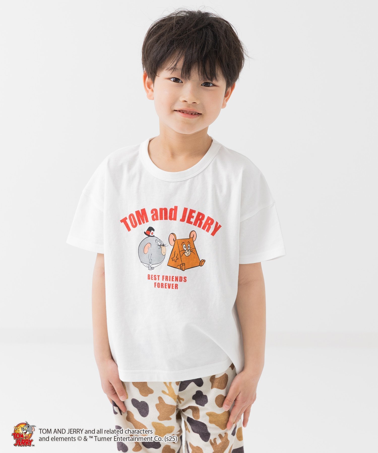 【チルツー/chil2 / KIDS】のトムとジェリー 半袖Tシャツ インテリア・キッズ・メンズ・レディースファッション・服の通販 founy(ファニー) 　ファッション　Fashion　キッズファッション　Fashion for Kids　イラスト　Illustration　半袖　Short Sleeve, Half Sleeve　Eファニーアート/ホワイト|ID: prp329100004600750 ipo3291000000032710305