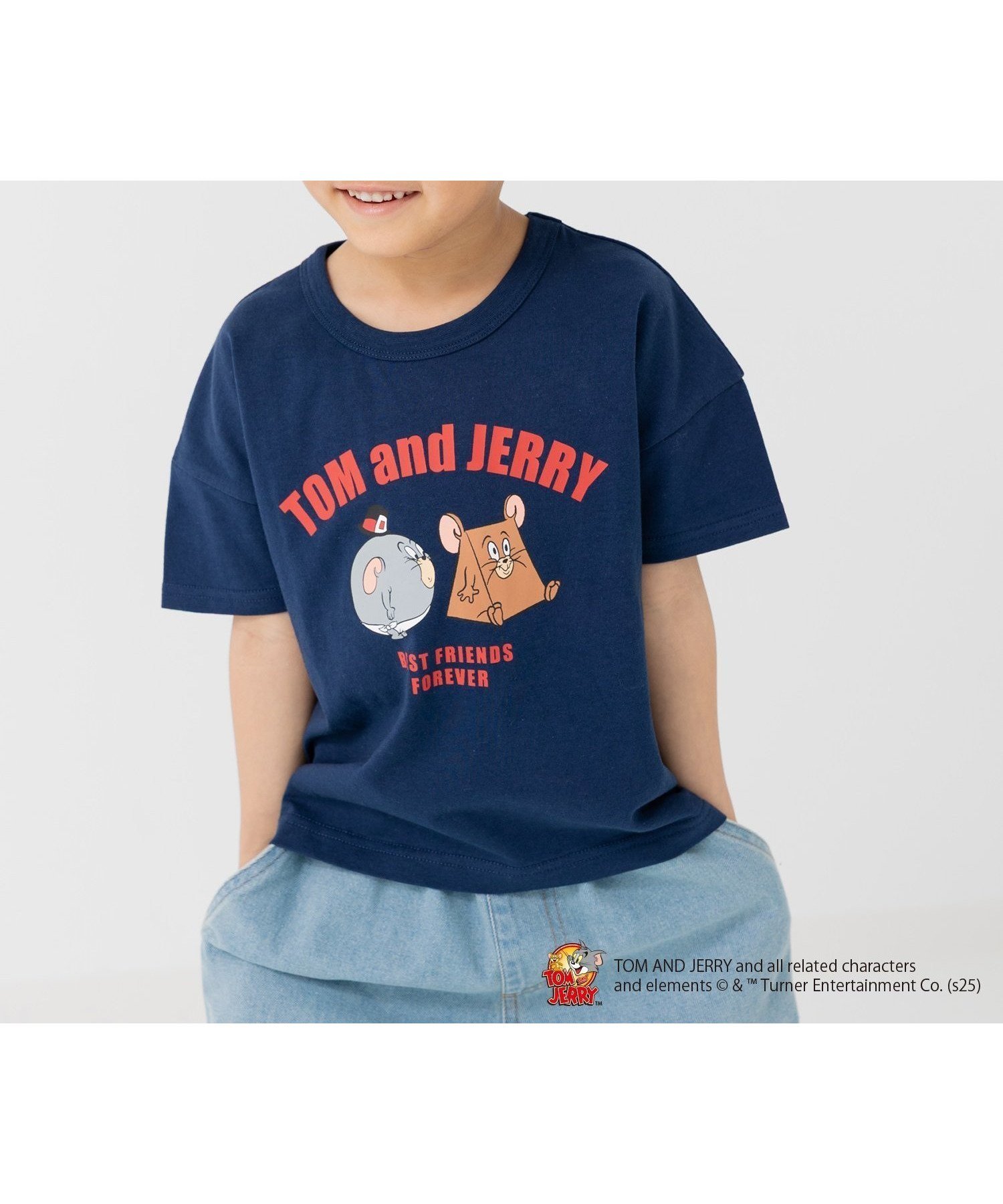 【チルツー/chil2 / KIDS】のトムとジェリー 半袖Tシャツ インテリア・キッズ・メンズ・レディースファッション・服の通販 founy(ファニー) 　ファッション　Fashion　キッズファッション　Fashion for Kids　イラスト　Illustration　半袖　Short Sleeve, Half Sleeve　Fファニーアート/ネイビー|ID: prp329100004600750 ipo3291000000032710306
