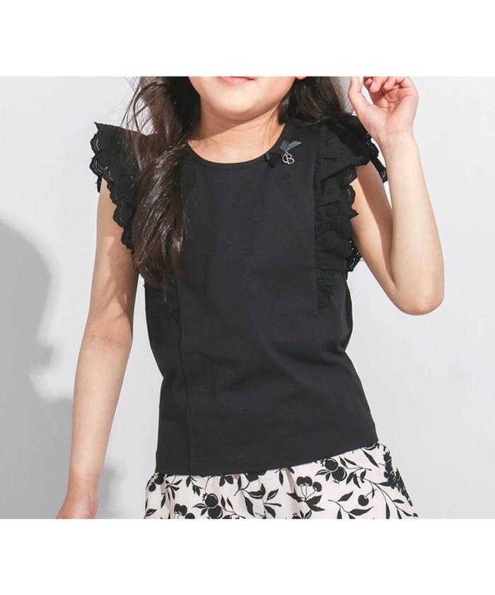 【その他のブランド/Other】の肩フリルレース天竺ノースリーブTシャツ(90~150cm) インテリア・キッズ・メンズ・レディースファッション・服の通販 founy(ファニー) https://founy.com/ ファッション Fashion キッズファッション Fashion for Kids カットソー Cut and Sewn Top チャーム Charm, Pendant ノースリーブ Sleeveless, No-Sleeve フリル Frill, Ruffle ボトム Bottoms, Lower Wear リボン Ribbon, Bow レース Lace, Lace Fabric ワンポイント One Point, Statement Accent |ID: prp329100004600761 ipo3291000000032710346