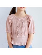【コカ/coca / KIDS】のキッズ ガールズ ラメリブニットフロントリボントップス 人気、トレンドファッション・服の通販 founy(ファニー) ファッション Fashion キッズファッション Fashion for Kids トップス・カットソー Cut & Sew Tops ポケット Pocket, Pocket Detail thumbnail Pink|ID: prp329100004600784 ipo3291000000032710436