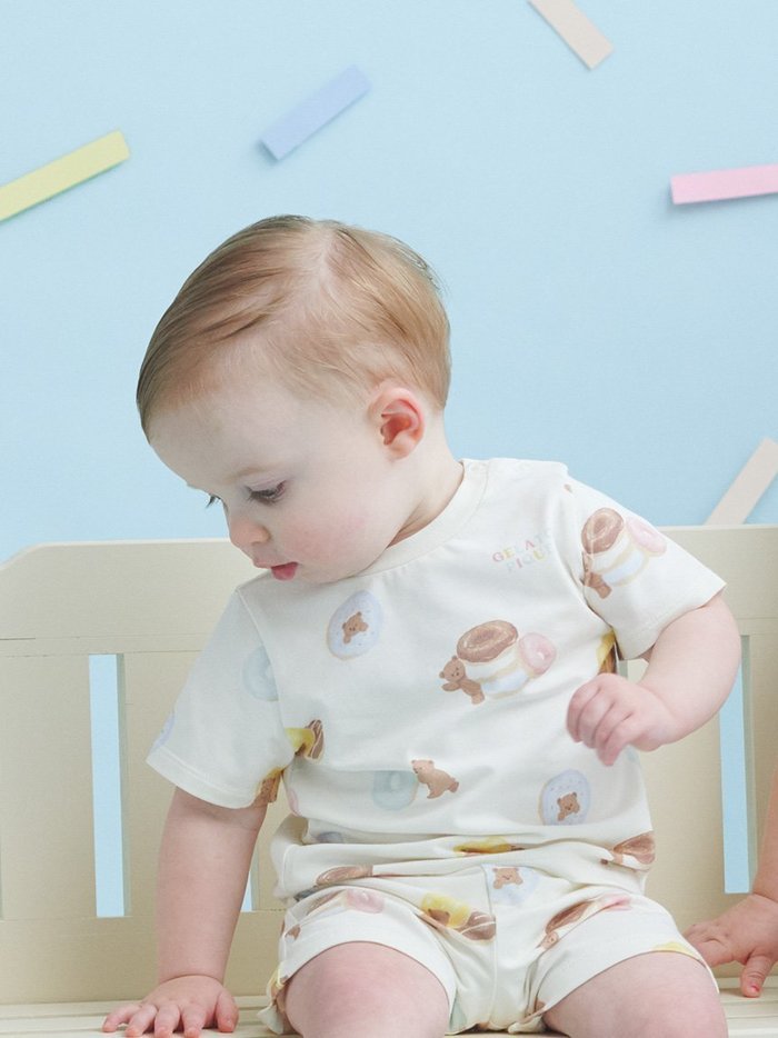 【ジェラート ピケ/gelato pique / KIDS】の【BABY】ドーナツベア柄Tシャツ インテリア・キッズ・メンズ・レディースファッション・服の通販 founy(ファニー) https://founy.com/ ファッション Fashion キッズファッション Fashion for Kids |ID: prp329100004600790 ipo3291000000032710461