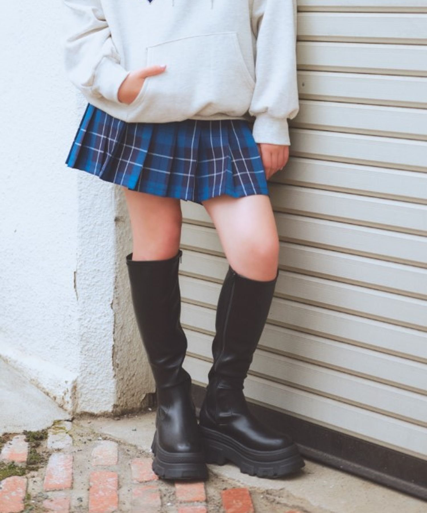 【レピピアルマリオ/repipi armario / KIDS】のハイウエストプリーツスカート インテリア・キッズ・メンズ・レディースファッション・服の通販 founy(ファニー) 　ファッション　Fashion　キッズファッション　Fashion for Kids　インナー　Innerwear　ショート　Short, Short Length　スウェット / スエット　Sweatshirt, Sweatwear　プリーツ　Pleats, Pleated　ロング　Long, Long-Length　定番　Standard, Basic Item　【新色予約】ネイビー×グリーン86|ID: prp329100004600800 ipo3291000000032710504