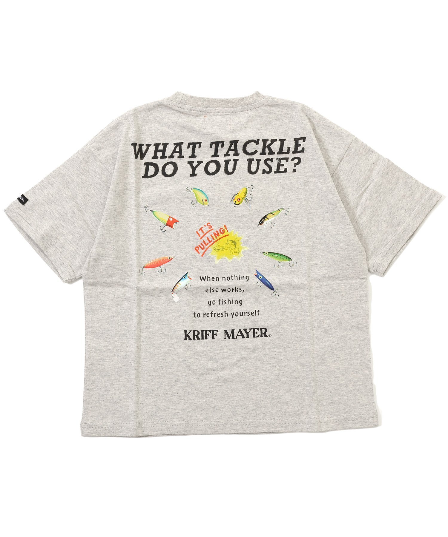 【クリフメイヤー キッズ/KRIFF MAYER / KIDS】のカラフルバックプリントT(ルアー) インテリア・キッズ・メンズ・レディースファッション・服の通販 founy(ファニー) 　ファッション　Fashion　キッズファッション　Fashion for Kids　イラスト　Illustration　グラフィック　Graphic, Graphic Design　シンプル　Simple, Minimal　スタンダード　Standard, Basic　プリント　Print, Printed Pattern　メンズ　Men's, Menswear　モチーフ　Motif, Design Theme　夏　Summer　GRAY|ID: prp329100004600804 ipo3291000000032710519