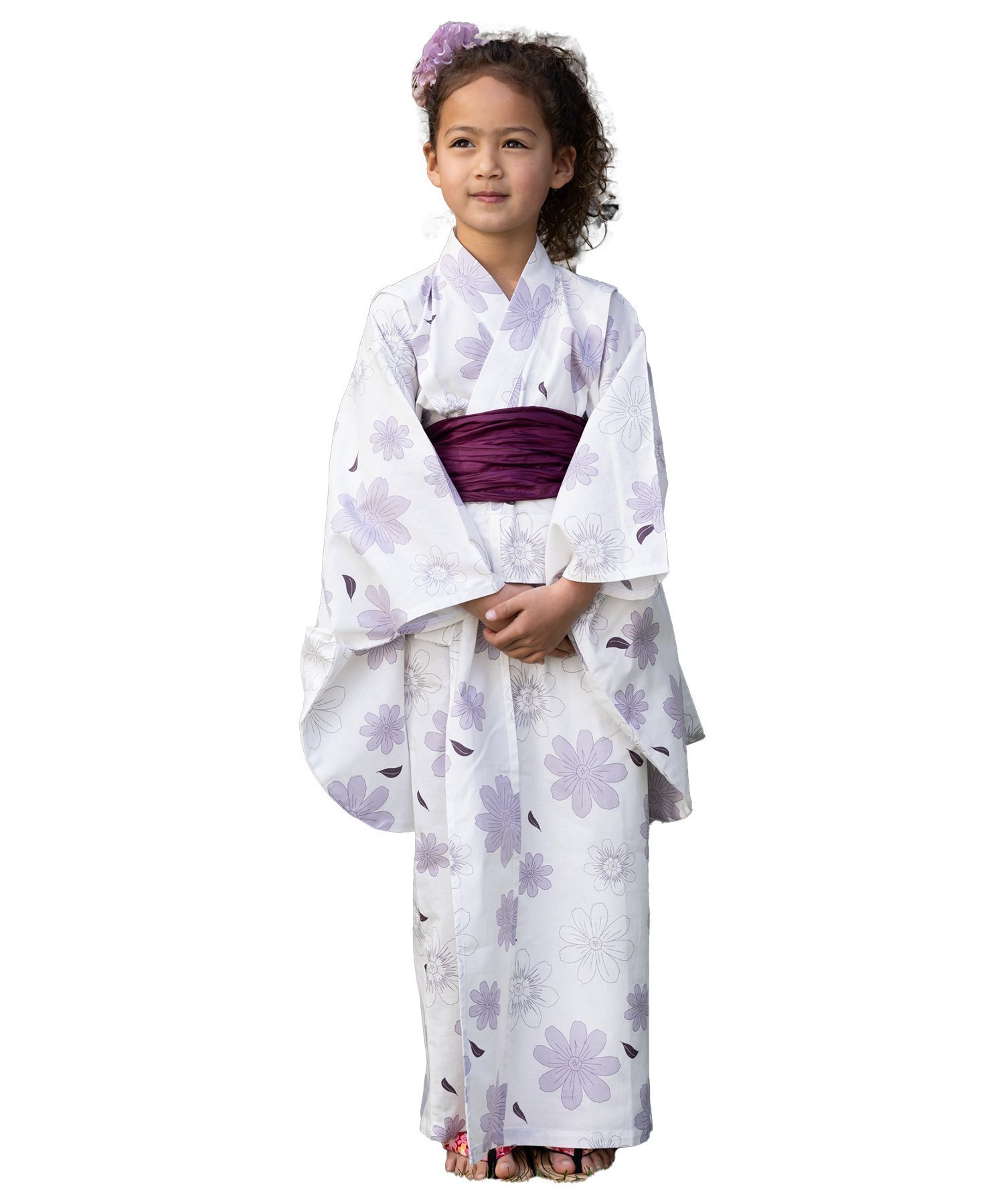 【その他のブランド/Other】の浴衣 キッズ 2点セット 女の子 和柄 兵児帯 インテリア・キッズ・メンズ・レディースファッション・服の通販 founy(ファニー) 　ファッション　Fashion　キッズファッション　Fashion for Kids　モダン　Modern, Contemporary　エレガント 上品　Elegant　夏　Summer　マリーゴールド/ラベンダー|ID: prp329100004600815 ipo3291000000032710557