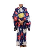 【その他のブランド/Other】の浴衣 キッズ 2点セット 女の子 和柄 兵児帯 ハイビスカス/ネイビー|ID: prp329100004600815 ipo3291000000032710570
