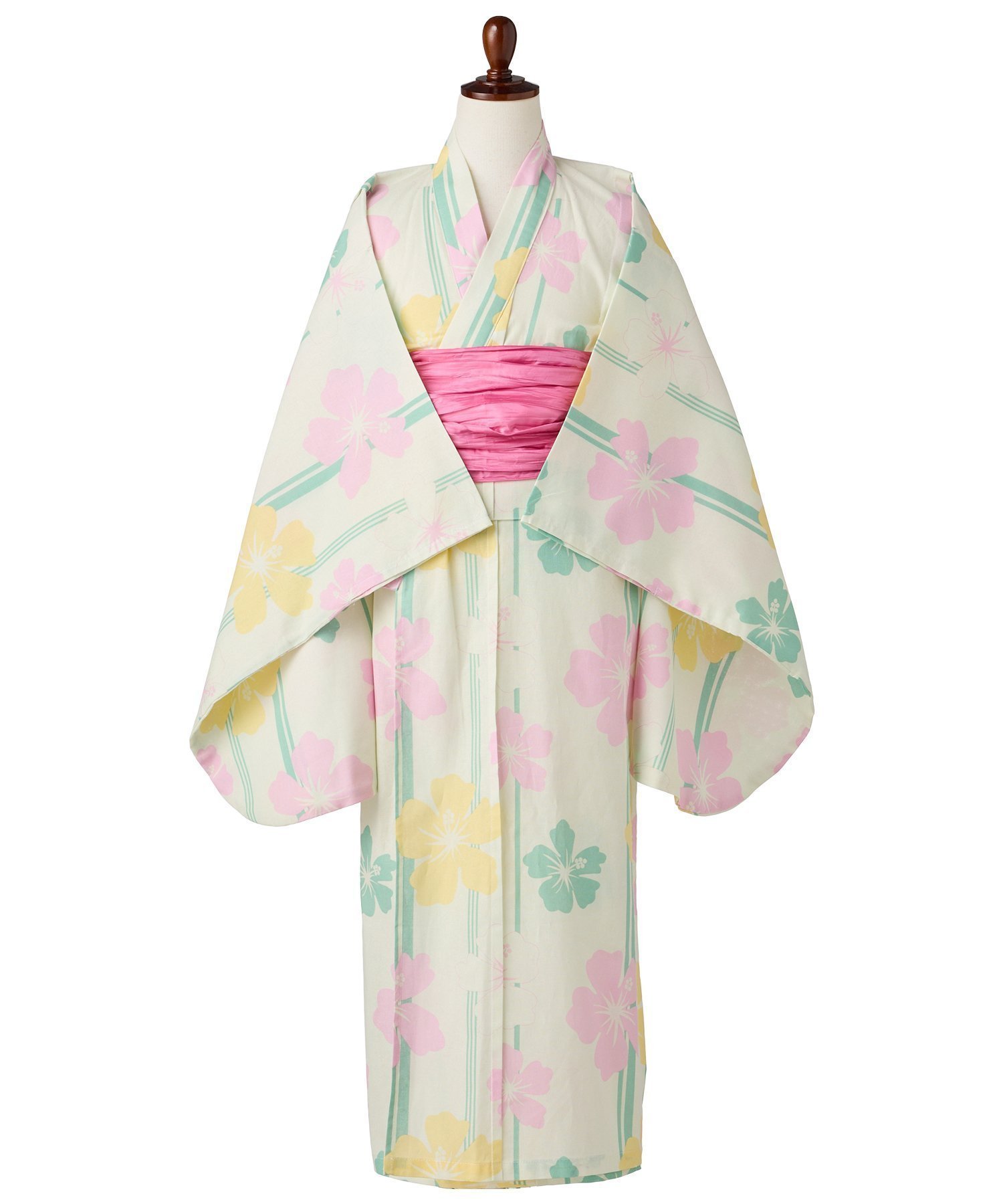 【その他のブランド/Other】の浴衣 キッズ 2点セット 女の子 和柄 兵児帯 インテリア・キッズ・メンズ・レディースファッション・服の通販 founy(ファニー) 　ファッション　Fashion　キッズファッション　Fashion for Kids　モダン　Modern, Contemporary　エレガント 上品　Elegant　夏　Summer　ハイビスカス/ライトG|ID: prp329100004600815 ipo3291000000032710571