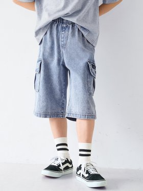 【コカ/coca / KIDS】のキッズ デニムカーゴハーフパンツ 人気、トレンドファッション・服の通販 founy(ファニー) ファッション Fashion キッズファッション Fashion for Kids ボトムス Bottoms ポケット Pocket, Pocket Detail |ID:prp329100004600823