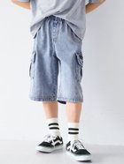 【コカ/coca / KIDS】のキッズ デニムカーゴハーフパンツ 人気、トレンドファッション・服の通販 founy(ファニー) ファッション Fashion キッズファッション Fashion for Kids ボトムス Bottoms ポケット Pocket, Pocket Detail thumbnail Blue|ID: prp329100004600823 ipo3291000000032710611