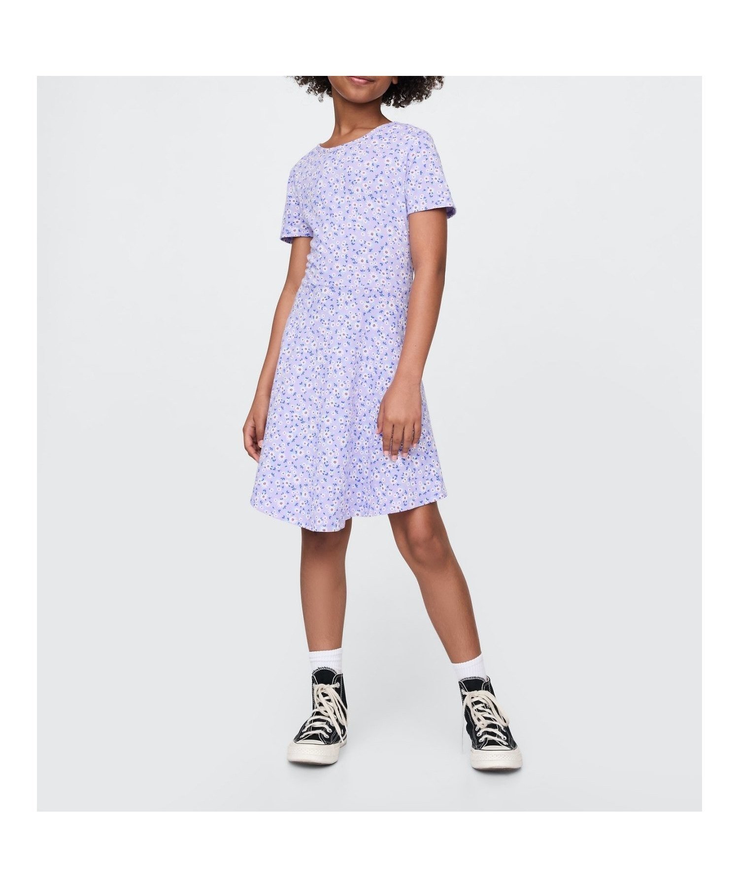 【ギャップ/GAP / KIDS】のジャージーワンピース (キッズ) インテリア・キッズ・メンズ・レディースファッション・服の通販 founy(ファニー) 　ファッション　Fashion　キッズファッション　Fashion for Kids　ワンピース　Dresses　クラシック　Classic, Timeless Style　ストレート　Straight, Straight Cut　フィット　Fit, Slim Fit　フロント　Front, Front Design　プリント　Print, Printed Pattern　半袖　Short Sleeve, Half Sleeve　リラックス　Relax, Relaxed Fit　PURPLE_FLORAL|ID: prp329100004600824 ipo3291000000032710615