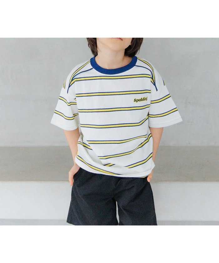 【ベイフロー/BAYFLOW / KIDS】の【SPALDING(スポルディング)】別注ボーダーTシャツ(KIDS) インテリア・キッズ・メンズ・レディースファッション・服の通販 founy(ファニー) https://founy.com/ ファッション Fashion キッズファッション Fashion for Kids ガーリー Girly, Feminine Style 巾着 Drawstring Bag, Kinchaku ショルダー Shoulder, Shoulder Strap ショート Short, Short Length スポーツ Sports, Activewear スポーティ Sporty, Casual Athletic プリーツ Pleats, Pleated ボックス Boxy, Box Shape ボーダー Border, Stripe 別注 Limited Edition, Custom Order レギンス Leggings, Stretch Pants おすすめ Recommended / Our Picks |ID: prp329100004600825 ipo3291000000032710618