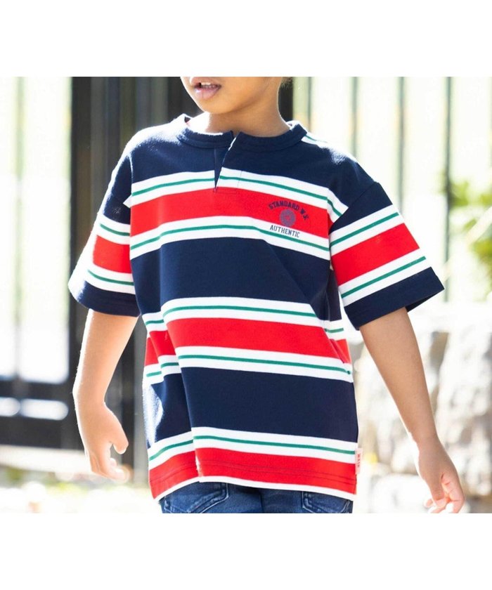 【その他のブランド/Other】のヘンリーネックカノコマルチボーダーTシャツ(110~160cm) インテリア・キッズ・メンズ・レディースファッション・服の通販 founy(ファニー) https://founy.com/ ファッション Fashion キッズファッション Fashion for Kids 鹿の子 Piqué, Kanoko Fabric ダウン Down, Puffer トレンド Trend, Trending Now ビッグ Big, Oversized ボーダー Border, Stripe 半袖 Short Sleeve, Half Sleeve おすすめ Recommended / Our Picks 夏 Summer |ID: prp329100004600832 ipo3291000000032710690