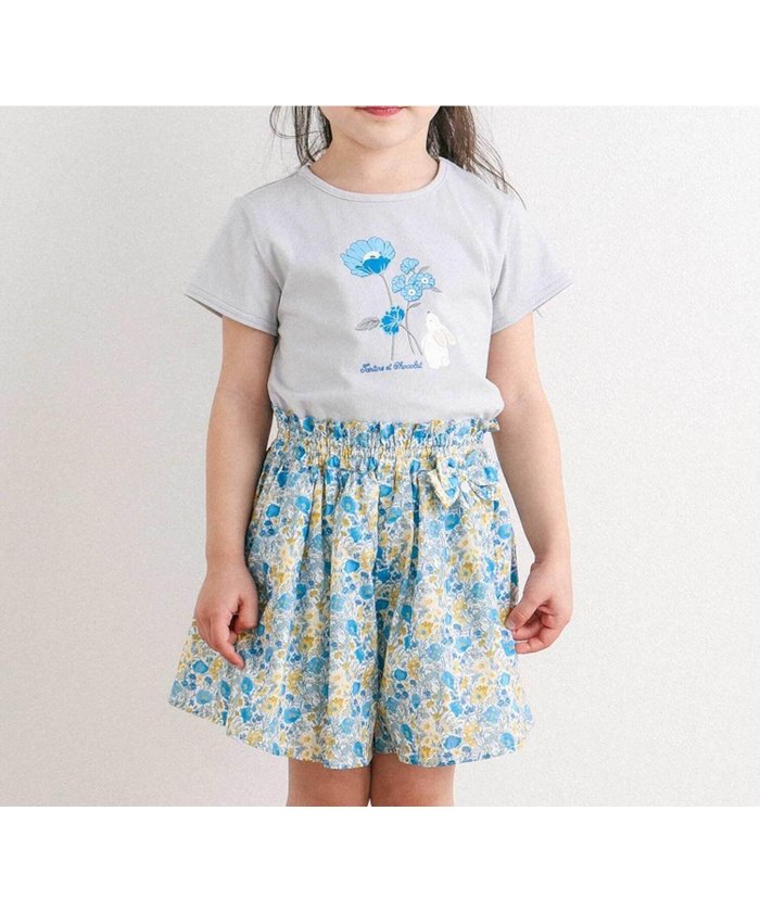 【その他のブランド/Other】の【日本製】ウサギとお花プリント半袖Tシャツ(80~130cm) インテリア・キッズ・メンズ・レディースファッション・服の通販 founy(ファニー) https://founy.com/ ファッション Fashion キッズファッション Fashion for Kids おすすめ Recommended / Our Picks コンパクト Compact, Small Size シンプル Simple, Minimal フロント Front, Front Design プリント Print, Printed Pattern 半袖 Short Sleeve, Half Sleeve 夏 Summer 日本製 Made In Japan |ID: prp329100004600835 ipo3291000000032710702