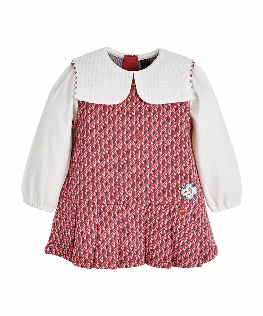 【モイモルン/moimoln / KIDS】のジーゼルビッグカラープリーツワンピース 人気、トレンドファッション・服の通販 founy(ファニー) 　ファッション　Fashion　キッズファッション　Fashion for Kids　ワンピース　Dresses　チェック　Check, Plaid, Tartan　フラワー　Flower, Floral　エレガント 上品　Elegant　 other-1|ID: prp329100004600838 ipo3291000000032710719