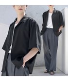 【ザ カジュアル/THE CASUAL / MEN】の【セットアップ 3点セット】防シワ接触冷感リラックスワイドシャツ+天竺タンクトップ+2タックワイドパンツ ブラック系|ID: prp329100004600846 ipo3291000000032710756