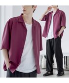 【ザ カジュアル/THE CASUAL / MEN】の【セットアップ 3点セット】防シワ接触冷感リラックスワイドシャツ+天竺タンクトップ+2タックワイドパンツ ワイン系|ID: prp329100004600846 ipo3291000000032710762