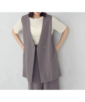 【コムサイズム/COMME CA ISM】の【UVカット・吸水速乾・接触冷感】kireri ノーカラーロングジレ / セットアップ対応 人気、トレンドファッション・服の通販 founy(ファニー) ファッション Fashion レディースファッション Fashion for Women アウター Coat / Outerwear Collection トップス・カットソー Cut & Sew Tops ベスト&ジレ / 重ね着スタイル Vests & Gilets おすすめ Recommended / Our Picks シンプル Simple, Minimal セットアップ Set-Up, Coordinated Outfit ドレープ Drape, Draping Fabric ポケット Pocket, Pocket Detail ワイド Wide, Wide Fit ヴィンテージ Vintage Style 吸水 Absorbent, Quick-Dry |ID:prp329100004600929