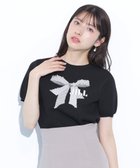 【その他のブランド/Other】のリボンジャガードビジューニットトップス ブラック|ID: prp329100004600933 ipo3291000000032711307