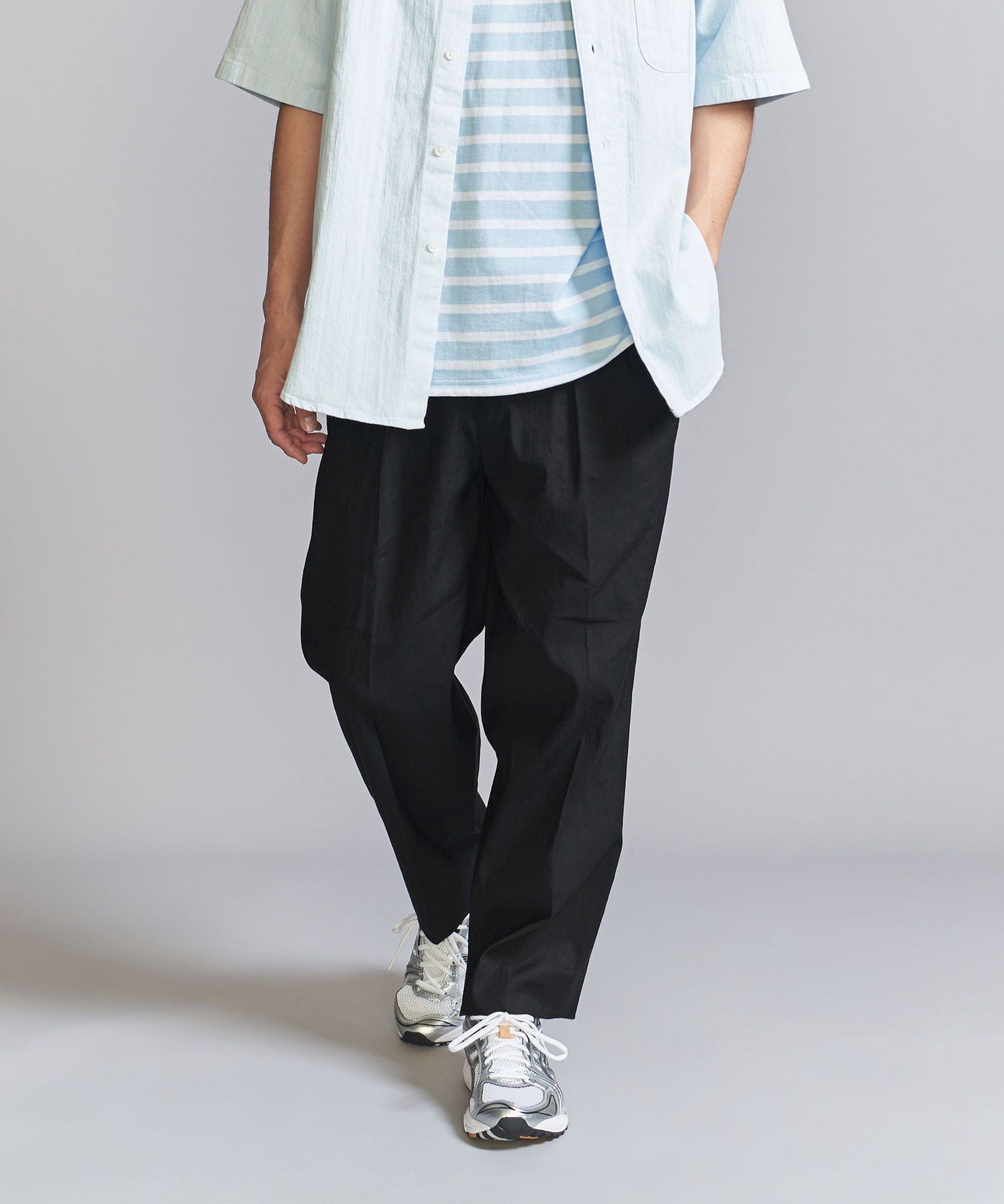 【その他のブランド/Other】のハイブリッド 2タック パンツ インテリア・キッズ・メンズ・レディースファッション・服の通販 founy(ファニー) 　ファッション　Fashion　メンズファッション　Fashion for Men　ボトムス　Bottoms　スラックス　Slacks, Dress Pants　テーパード　Tapered, Tapered Pants　ワイド　Wide, Wide Fit　エレガント 上品　Elegant　夏　Summer　BLACK|ID: prp329100004600969 ipo3291000000032711620