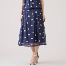 【ローズティアラ/Rose Tiara】のネコオパールフレアスカート 人気、トレンドファッション・服の通販 founy(ファニー) ファッション Fashion レディースファッション Fashion for Women スカート Skirts Aライン・フレアスカート A-Line & Flared Skirts カットソー Cut and Sewn Top ジャカード／ジャガード Jacquard, Woven Pattern スマート Smart, Elegant チュニック Tunic, Long Top チュール Tulip, Tulip Motif ドット Polka Dot, Dot Pattern ネコ Cat, Feline Motif フレア Flare, Flared プリント Print, Printed Pattern エレガント 上品 Elegant |ID:prp329100004600975