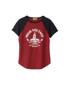 【ヒステリックグラマー/HYSTERIC GLAMOUR】のHIGH VOLTAGE Tシャツ 人気、トレンドファッション・服の通販 founy(ファニー) ファッション Fashion レディースファッション Fashion for Women トップス・カットソー Cut & Sew Tops シャツ・ブラウス・オフィスカジュアル Elegant Blouses & Button-Ups ロングTシャツ・Tシャツ Longline T-Shirts & Tees グラフィック Graphic, Graphic Design シンプル Simple, Minimal thumbnail レッド|ID: prp329100004600990 ipo3291000000032711822