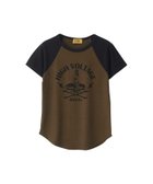 【ヒステリックグラマー/HYSTERIC GLAMOUR】のHIGH VOLTAGE Tシャツ 人気、トレンドファッション・服の通販 founy(ファニー) ファッション Fashion レディースファッション Fashion for Women トップス・カットソー Cut & Sew Tops シャツ・ブラウス・オフィスカジュアル Elegant Blouses & Button-Ups ロングTシャツ・Tシャツ Longline T-Shirts & Tees グラフィック Graphic, Graphic Design シンプル Simple, Minimal thumbnail カーキ|ID: prp329100004600990 ipo3291000000032711823