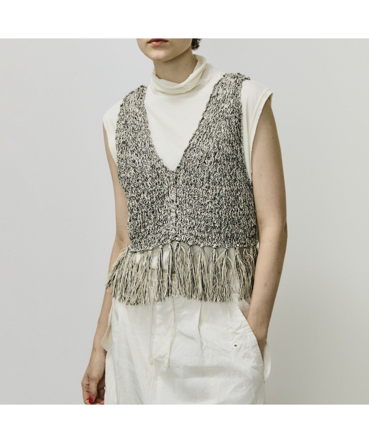 【ビショップ/Bshop】のハニカムメッシュ フリンジトップス WOMEN 人気、トレンドファッション・服の通販 founy(ファニー) 　ファッション　Fashion　レディースファッション　Fashion for Women　トップス・カットソー　Cut & Sew Tops　おすすめ　Recommended / Our Picks　ショート　Short, Short Length　シルク　Silk, 100% Silk　フィット　Fit, Slim Fit　レギュラー　Regular, Standard Fit　 other-1|ID: prp329100004600997 ipo3291000000032711862