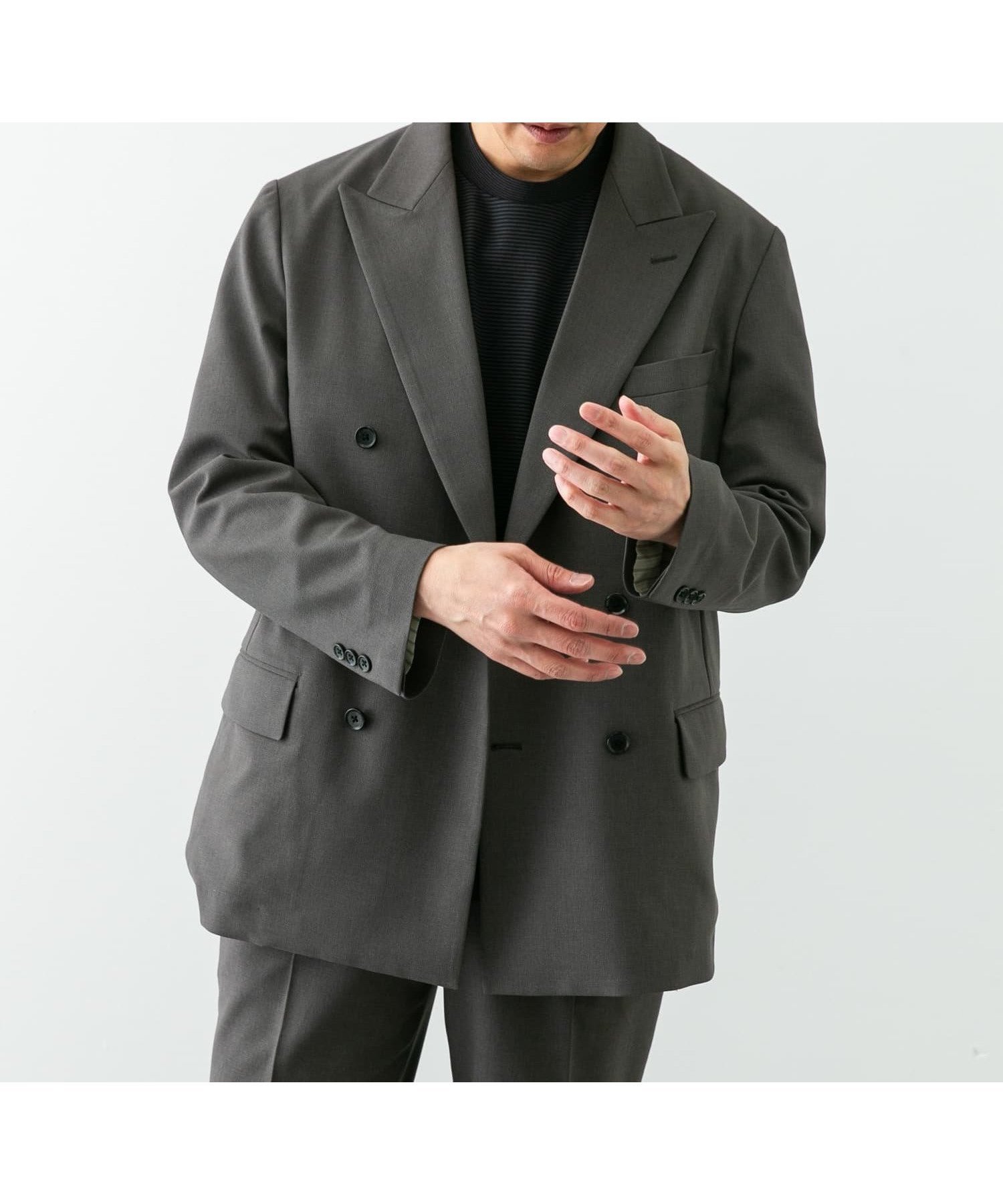 【アーバンリサーチ ドアーズ/URBAN RESEARCH DOORS / MEN】の『イージーケア』LIFE STYLE TAILOR ストレッチオックスWジャケット インテリア・キッズ・メンズ・レディースファッション・服の通販 founy(ファニー) 　ファッション　Fashion　メンズファッション　Fashion for Men　2025年　2025　2025春夏・S/S　Spring/Summer 2025 SS25　ウォッシャブル　Machine Washable　オックス　Oxford Fabric　ジャケット　Jacket, Outerwear　ストレッチ　Stretch, Stretchy Fabric　スーツ　Suit, Formalwear　ダブル　Double, Double-Breasted　ドレス　Dress, One-Piece　ビジネス 仕事 通勤　Business / Work / Commuting　フロント　Front, Front Design　リラックス　Relax, Relaxed Fit　夏　Summer　S/S・春夏　SS, Spring/Summer, Warm Season　GRAY|ID: prp329100004601003 ipo3291000000032711899