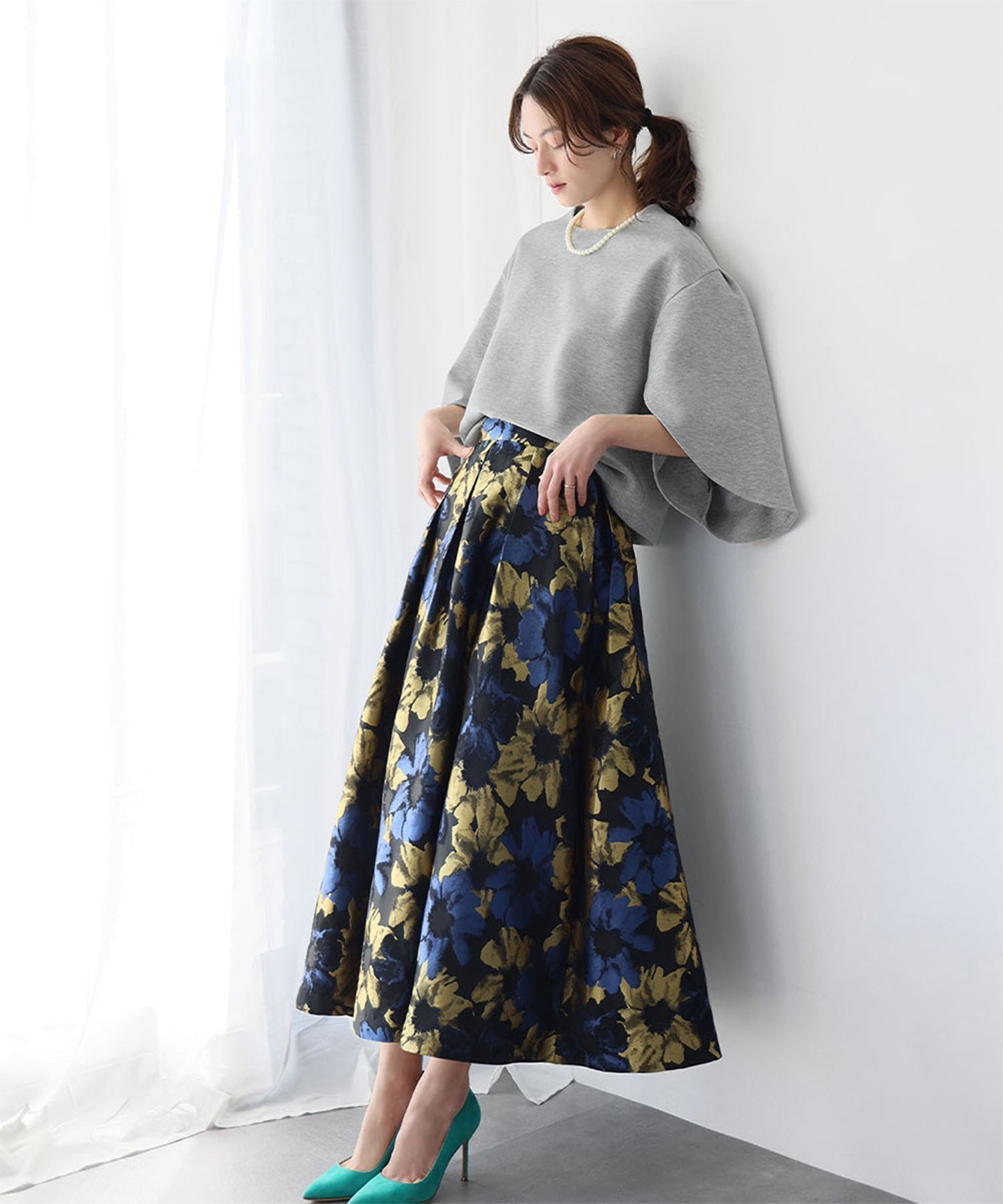 【ガール/GIRL】のフラワージャガードタックフレアスカート インテリア・キッズ・メンズ・レディースファッション・服の通販 founy(ファニー) 　ファッション　Fashion　レディースファッション　Fashion for Women　スカート　Skirts　Aライン・フレアスカート　A-Line & Flared Skirts　オレンジ　Orange　シンプル　Simple, Minimal　フィット　Fit, Slim Fit　フレア　Flare, Flared　再入荷　Restock / Back in Stock　エレガント 上品　Elegant　NA|ID: prp329100004601012 ipo3291000000032711962