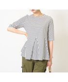 【ジョルジュ レッシュ/GEORGES RECH】の日本製 ボーダーペプラム5分袖カットソー 人気、トレンドファッション・服の通販 founy(ファニー) ファッション Fashion レディースファッション Fashion for Women トップス・カットソー Cut & Sew Tops カットソー・ベーシックTシャツ Cut-and-Sewn Tops / Stretch Tees & Basics なめらか Smooth, Silky Texture インナー Innerwear カットソー Cut and Sewn Top コンパクト Compact, Small Size コンビ Combo, Combination Style シルケット Silket, Silky Cotton ストライプ Stripe, Striped Pattern フレア Flare, Flared ペプラム Peplum, Flared Hem ボーダー Border, Stripe 夏 Summer 日本製 Made In Japan thumbnail ホワイト|ID: prp329100004601036 ipo3291000000032712104