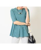 【ジョルジュ レッシュ/GEORGES RECH】の日本製 ボーダーペプラム5分袖カットソー 人気、トレンドファッション・服の通販 founy(ファニー) ファッション Fashion レディースファッション Fashion for Women トップス・カットソー Cut & Sew Tops カットソー・ベーシックTシャツ Cut-and-Sewn Tops / Stretch Tees & Basics なめらか Smooth, Silky Texture インナー Innerwear カットソー Cut and Sewn Top コンパクト Compact, Small Size コンビ Combo, Combination Style シルケット Silket, Silky Cotton ストライプ Stripe, Striped Pattern フレア Flare, Flared ペプラム Peplum, Flared Hem ボーダー Border, Stripe 夏 Summer 日本製 Made In Japan thumbnail ライトブルー|ID: prp329100004601036 ipo3291000000032712105