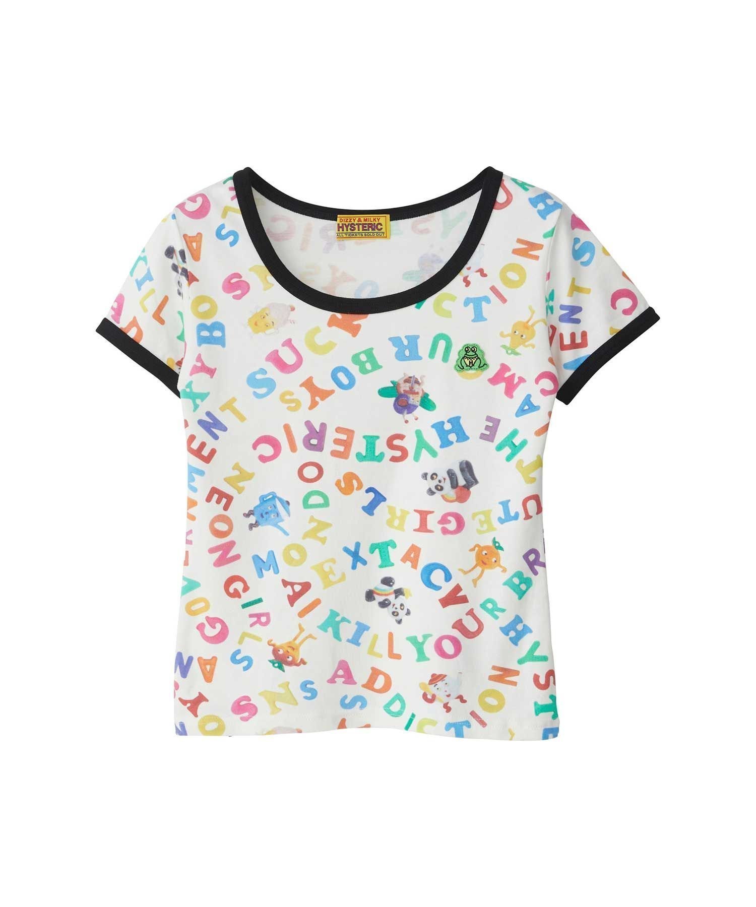 【ヒステリックグラマー/HYSTERIC GLAMOUR】のSNS ADDICTION柄 チビTシャツ インテリア・キッズ・メンズ・レディースファッション・服の通販 founy(ファニー) 　ファッション　Fashion　レディースファッション　Fashion for Women　トップス・カットソー　Cut & Sew Tops　シャツ・ブラウス・オフィスカジュアル　Elegant Blouses & Button-Ups　ロングTシャツ・Tシャツ　Longline T-Shirts & Tees　マグネット　Magnet, Magnetic Closure　モチーフ　Motif, Design Theme　ホワイト系柄|ID: prp329100004601060 ipo3291000000032712308