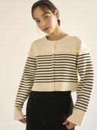 【ファーファー/FURFUR】のフリルバスクボーダーカーディガン WHT[001]|ID: prp329100004601072 ipo3291000000032712428